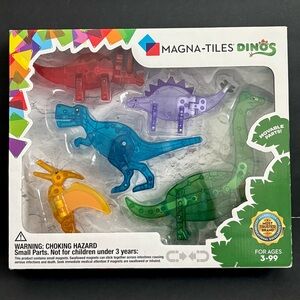 MAGNA-TILES Dinos 5-Piece Magnetic Dinosaurs Construction Building Toy Set NEW